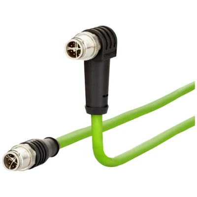 Immagine di Metz Connect 142M2X1C010 M12 cavo di rete, patch CAT 6A S/FTP 1.00 m Verde guaina in PUR, resistente agli acidi, allozono, ai raggi