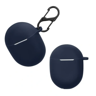 Immagine di kwmobile Custodia Silicone Cuffie Compatibile con Google Pixel Buds A Series Cover Porta Auricolari Moschettone Case blu scuro