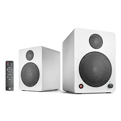 Immagine di Wavemaster Cube Mini Neo White Sistema di Altoparlanti da Scaffale (36W) con Streaming Bluetooth, Connessione Digitale e Telecomando IR (66371) Bianco