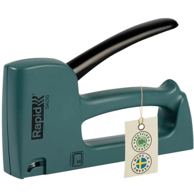 Immagine di Rapid R53 Graffatrice per Tessuti e Tappezzerie. Realizzata con Plastica Riciclata al 90% Acciaio, Prodotta in Svezia, Compatibile graffette n. 53 da 4 10 mm, Verde Skog