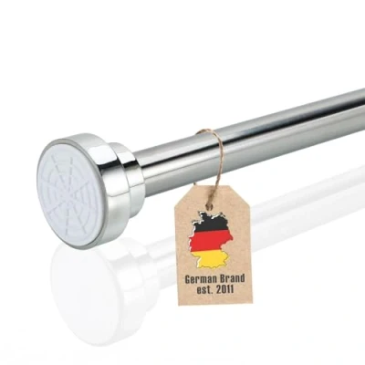 Immagine di INTIRILIFE Asta telescopica Argento 81 148 cm Estensibile, in Acciaio Inox, Regolabile, Antiscivolo, Versatile Senza forare e avvitare a Morsetto Tenda Doccia