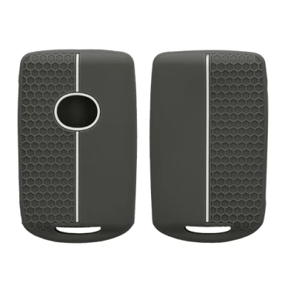 Immagine di kwmobile Custodia Coprichiave Compatibile con Mazda 3 Pulsanti CX30 CX50 CX60 CX90 MX 30 Cover Copri Telecomando Chiave Auto Chiavi Macchina grigio/bianco