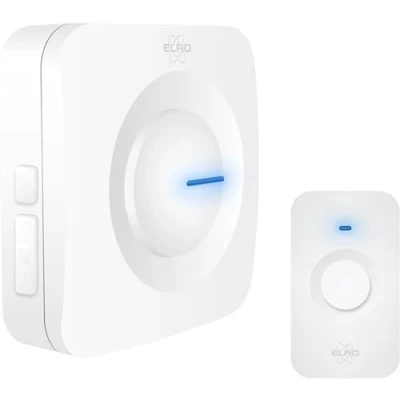 Immagine di Elro DB3000 Set di campanello senza fili con ricevitore a batteria Bianco