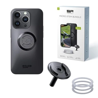 Immagine di SP CONNECT Micro Stem Bundle SPC+ compatibile con iPhone 14 Pro porta cellulare mtb bici accessori telefono manubrio