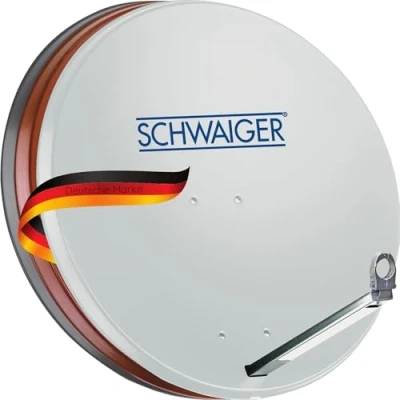 Immagine di SCHWAIGER 180 Antenna satellitare offset Braccio di Supporto LNB per albero Sistema SAT Acciaio 75 x 85 cm bianco