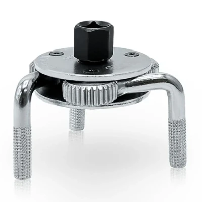 Immagine di CCLIFE Universale Chiavi per la Rimozione del Filtro dell&#039;olio Strumento a 3 Griffe Regolabile con 3/8&#039;&#039; x 1/2&#039;&#039; Adattatore Chiave Olio Rimovibile Ø 69 136 mm