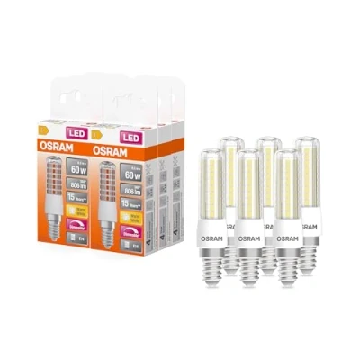 Immagine di Osram LED Superstar Special T SLIM, lampada speciale sottile dimmerabile, base E14, bianco caldo (2700K), sostituzione della convenzionale 60W, confezione da 6