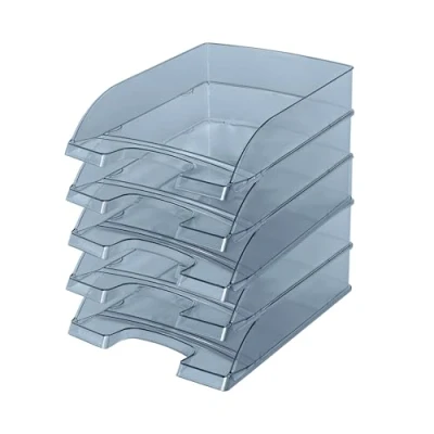 Immagine di LEITZ 52260092 Plus Standard, Vaschetta Porta Corrispondenza, Formato A4, Colore Fumé Trasparente, Confezione da 5 Pezzi