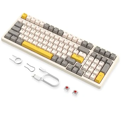 Immagine di MAGIC REFINER K3MAX Tastiera Gaming Meccanica, Cablata Retroilluminata RGB, Apex Pro TKL Hot swappable 100 tasti Anti ghosting Interruttore Rosso Lineare con Tastierino numerico, per Win/Mac