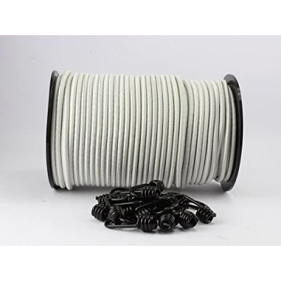 Immagine di monoflex corda espandibile da 8 mm, bianca, 20 m + 10 ganci a spirale, in gomma