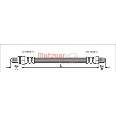 Immagine di METZGER 4112500 Tubi Freno 355 M10 x 1 FORD: Puma, KA Hatchback