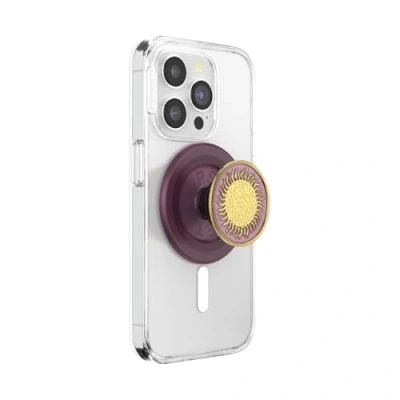 Immagine di PopSockets Impugnatura rotonda compatibile con MagSafe, anello adattatore incluso, supporto per telefono, ricarica wireless Smalto Sun Fire