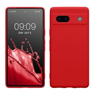 Immagine di kwmobile Custodia Compatibile con Google Pixel 7a Cover Back Case per Smartphone in Silicone TPU Protezione Gommata red cherry