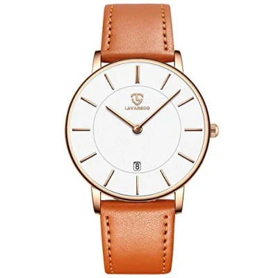 Immagine di BEN NEVIS Orologio Uomo,Orologio al Quarzo da Uomo e Donna,Quadrante Ultra Sottile Minimalista,Display Della Data,Cinturino in Pelle,Orologio Classico Minimalista, Regalo