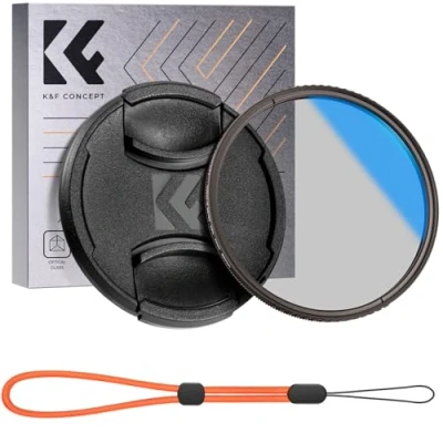 Immagine di K&amp;F Concept 62mm Filtro Polarizzatore Circolare con Tappo per Obiettivo Fotocamera, Ultra Sottile CPL in Vetro Ottico Nano Rivestimento a 18 Strati (Nano K Serie)