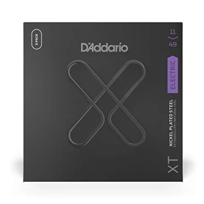 Immagine di XTE1149, XT Corde in acciaio placcate al nickel per chitarra elettrica, scalatura media, 11 49, confezione da tre mute