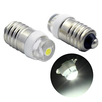 Immagine di Ruiandsion E10 LED Bulb DC 3V 0.5W 6000K Bianco 200LM per Torcia Headlight, Negative Earth (Pack of 2)