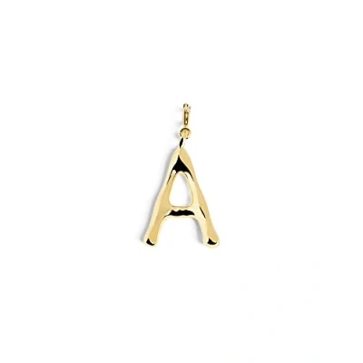 Immagine di SINGULARU Charm Letter XL Oro Pendente Iniziale in Ottone con Finitura Placcata 18kt Lettere A Z Combinabile Collana Gioielli da Donna Lettera