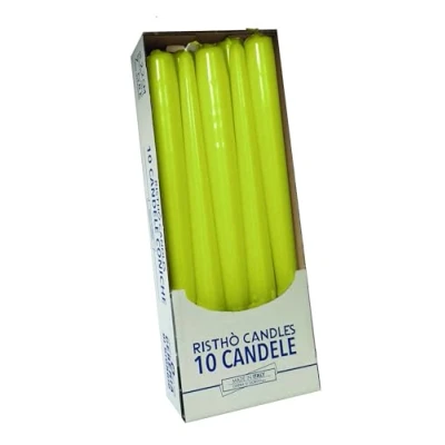 Immagine di Cereria di Giorgio Risthò Candele Coniche per Candeliere, Cera, Verde Pop, 2.2 x 30 cm, 10 unità