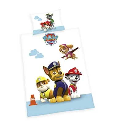 Immagine di Herding Set Biancheria da Letto, Paw Patrol, Federa 40 x 60 cm, Copripiumino 100 135 Multicolore, Cotone