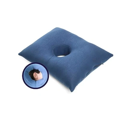 Immagine di KMINA Cuscino con Buco Orecchio, Antidecubito per Orecchie da Piercing Dormire, Cuscinetto Orecchini Riutilizzabile Blu Made in Europe