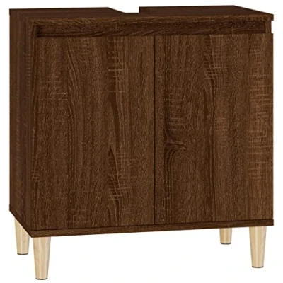 Immagine di vidaXL Mobile Lavabo Rovere Marrone 58x33x60 cm in Legno Multistrato