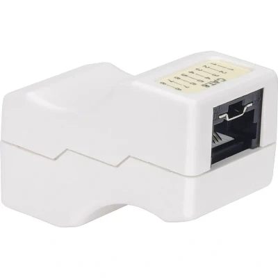 Immagine di Intellinet Abschließbare Cat6 Inline Kupplung UTP abschließbar weiß Modulo RJ45 da incasso Keystone CAT 3, 4, 5, 5e, 6
