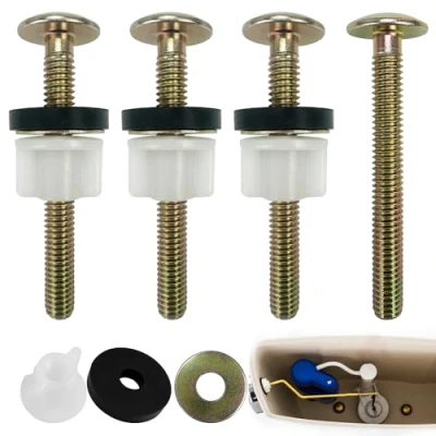 Immagine di 4 Pezzi Fissaggi WC Sedile,Accessori per Sedile WC,Fissaggio Vite WC,Set di Fissaggio Viti WC,Coppia Cerniere Universali Tavoletta Copriwater