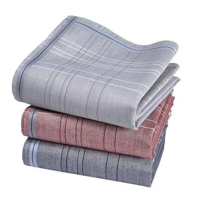Immagine di Fazzoletti in tessuto da uomo Premium 100% cotone pettinato, 45 x cm, 3 pezzi, modello V12019