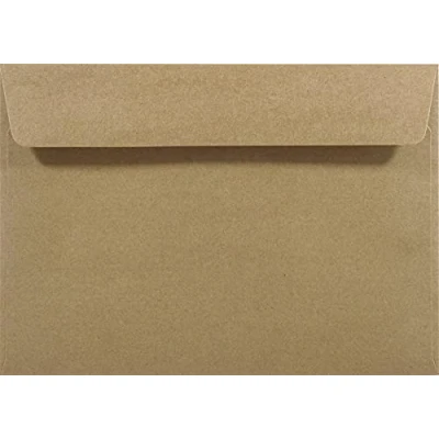 Immagine di Netuno 25 buste da lettere riciclate marroni C5 162x 229 mm 100g in carta riciclata taglio dritto con strip adesivo Kraft a5 vintage per partecipazioni ringraziamento inviti feste