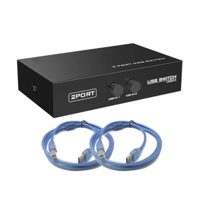 Immagine di Sienoc 1 Dispositivo USB 2.0 Tipo A out 2 B Porte Sharing Switch KVM (Cavo Incluso)