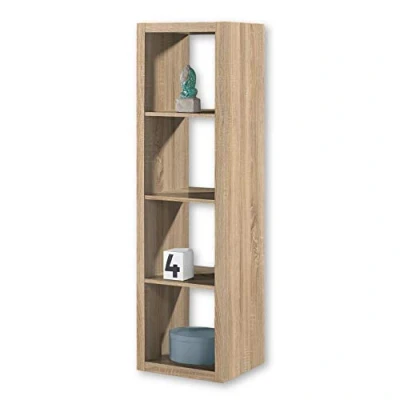Immagine di STYLE, eleganteo scaffale A forma di cubo in simil rovere Sonoma, adatto per scatole pieghevoli, pratico divisorio con vani giorno, 41 x 147 38 cm (L P)