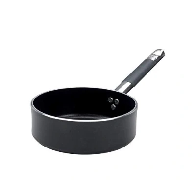 Immagine di Pentole Agnelli ALSC2107SSC20 Linea Allblack 5mm Casseruola Bassa con 1 Manico, 20 cm, Acciaio, Argento