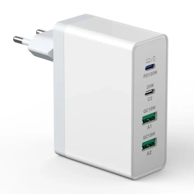 Immagine di Caricatore USB C, 140W GaN 4 porte ricarica rapida 100W adattatore multiplo C compatibile con MacBook Pro/Air/iPhone 15/16/Samsung/Tablet/Laptop/Mobile