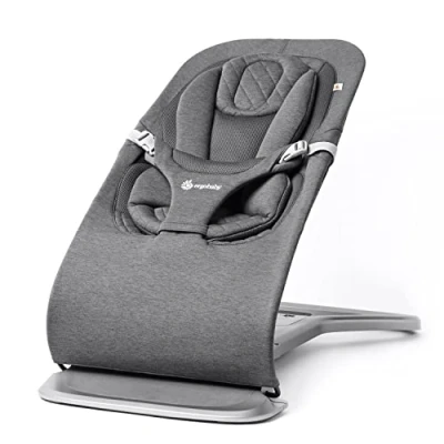 Immagine di Ergobaby sdraietta 3 in 1 Evolve, ergonomica per neonati dalla nascita fino ai più piccoli, altalena con inserto (2,5 kg 13,2 kg), Charcoal Grey