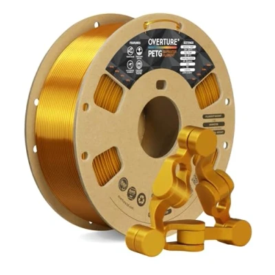 Immagine di OVERTURE Filamento PETG Gold 1.75mm, 1kg Bobina(2.2lbs), Neatly Wound Durevole Filament per Stampante 3D, Precisione Dimensionale +/ 0.02 mm, 3D Printer (Oro)