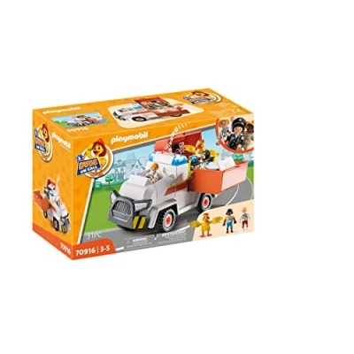 Immagine di Playmobil Duck ON Call 70830 Centro Operativo Mobile, con caserma dei pompieri e stazione di polizia, custodia pieghevole portatile, giocattolo per bambini dai 3 anni in su