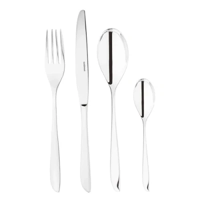 Immagine di Sambonet Leaf 52163 G2 Set di Posate da Tavola monoblocco in acciaio inox 18/10, per 12 persone, 48 pezzi: forchette, cucchiai, coltelli, cucchiaini tè