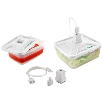 Immagine di MACOM Forever Fresh 705. Set Universale con 2 Contenitori per Macchine Sottovuoto Alimenti, 600 ml e 900 ml, Plastica
