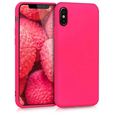 Immagine di kwmobile Custodia Compatibile con Apple iPhone X Cover Back Case per Smartphone in Silicone TPU Protezione Gommata rosa shocking
