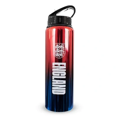 Immagine di Hy Pro Borraccia UV in alluminio con licenza ufficiale England FA da 750 ml cannuccia pieghevole integrata, finitura neocroma, a prova di perdite, leggera, senza BPA
