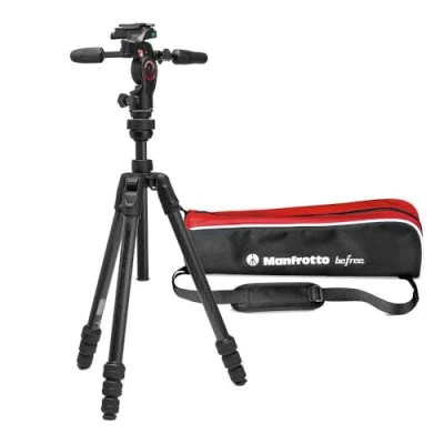 Immagine di Manfrotto Befree GT PRO 3 Way, Professional Travel Tripod Kit, Way Fluid Head, Levelling Column, Photo/Camera and Video Carbon Fibre, Arca type, Twist Lock, DSLR, Mirrorless,Camera Accessories