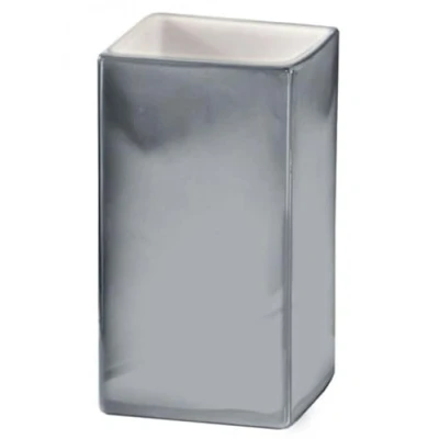 Immagine di Kleine Wolke # 5065 124 852 Bicchiere da Bagno Rettangolare della Gamma Glamour in Porcellana, Colore: Argento