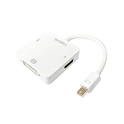 Immagine di LogiLink CV0045A Adattatore [1x Spina Mini DisplayPort 1x Presa DVI 24+5 poli, HDMI] Bianco 15.00 cm