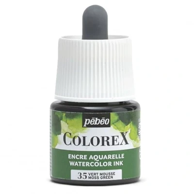 Immagine di Pébéo Inchiostro Colorex 45 ML Verde Schiuma Acquerello Rendering Velouté da disegno multiuso per tutti i supporti