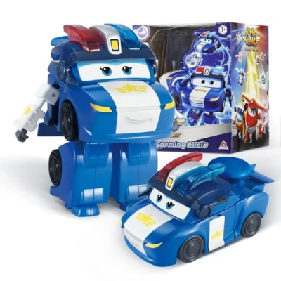 Immagine di Super Wings Transformer aeroplano Supercharged Lucie, altezza circa 12,7 cm, bambola per bambini, giocattolo e figura robotica bambini bambine a partire da 3 anni