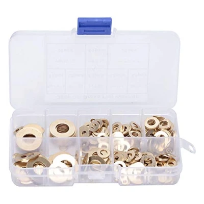 Immagine di 360pcs rondella grassa in ottone M2 M2.5 M3 M4 M5 M6 M8 M10 anello distanziatore piatto metallo kit