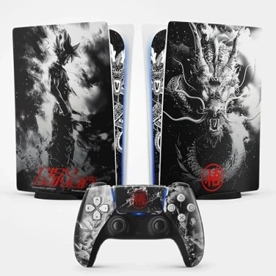 Immagine di FFrame adesivo PS 5 Guerriero Dragon, per Manga, Console e Controller, edizione standard Digitale, Skin (1 Controller)