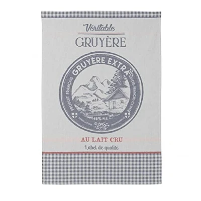 Immagine di Coucke Gruyere Cheese Asciugamano jacquard in cotone francese, 50,8 cm x 76,2 cm, blu, 100%