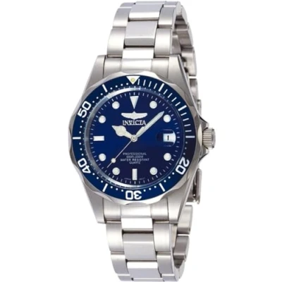 Immagine di Invicta Pro Diver Orologio da uomo in acciaio inossidabile con movimento al quarzo 37 mm, Argento / Blu